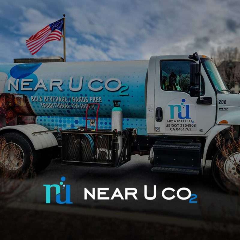 Near U CO2 of northern California. Featured image with their logo as well as a gas delivery truck sporting an American flag.